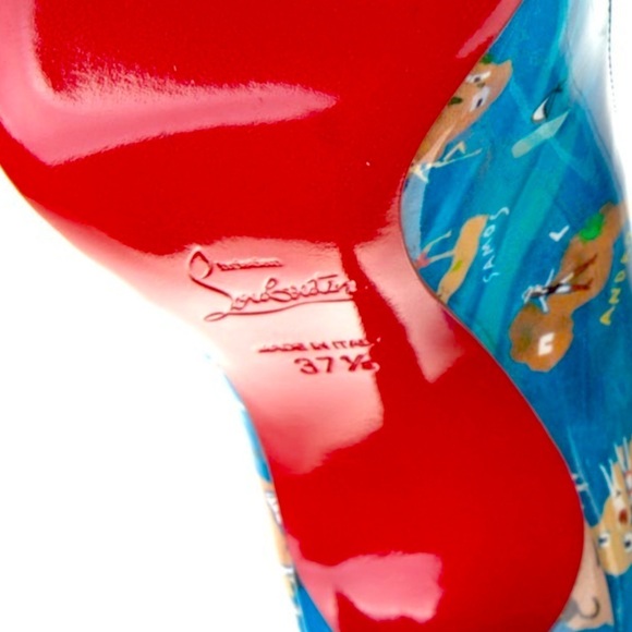 Christian Louboutin Hot Chick pumps 100mm patent blue Greek Odyssey EU37.5 - Picture 14 of 14